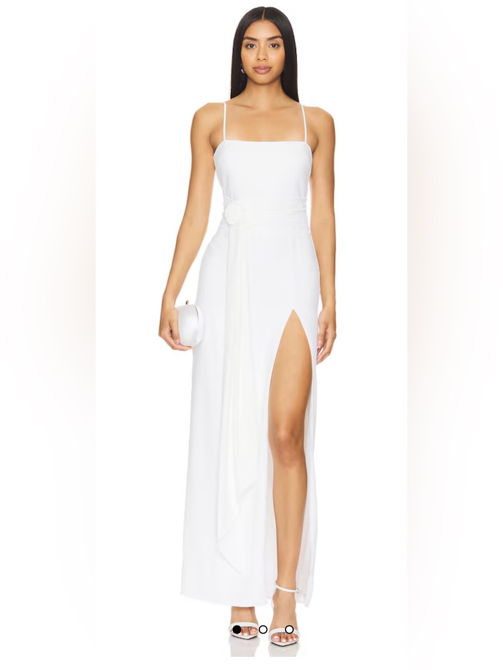 Amanda Uprichard Isabel Ivory Spaghetti Strap Maxi Revolve Nwt $268 Sz Sm